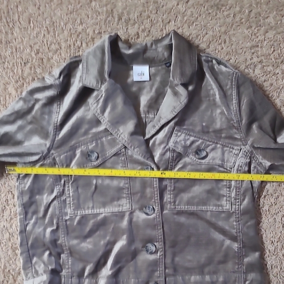 CAbi Sunday Topper Velvet Jacket Style 3377 Grey Cropped Velour Size Medium - Picture 5 of 9